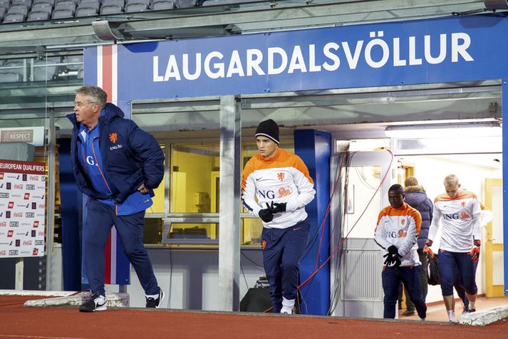 Guus Hiddink og lið hans tapaði á Laugardalsvelli í haust.