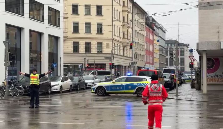 Frá vettvangi í München.