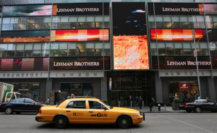 Höfuðstöðvar Lehman Brothers í New York í Bandaríkjunum. Fyrirtækið fór í greiðslustöðvun í dag.