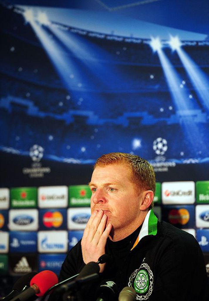 Neil Lennon, stjóri Celtic, á blaðamannafundi í gær.