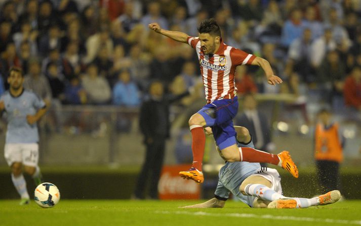 David Villa skoraði bæði mörk Atletico í kvöld.