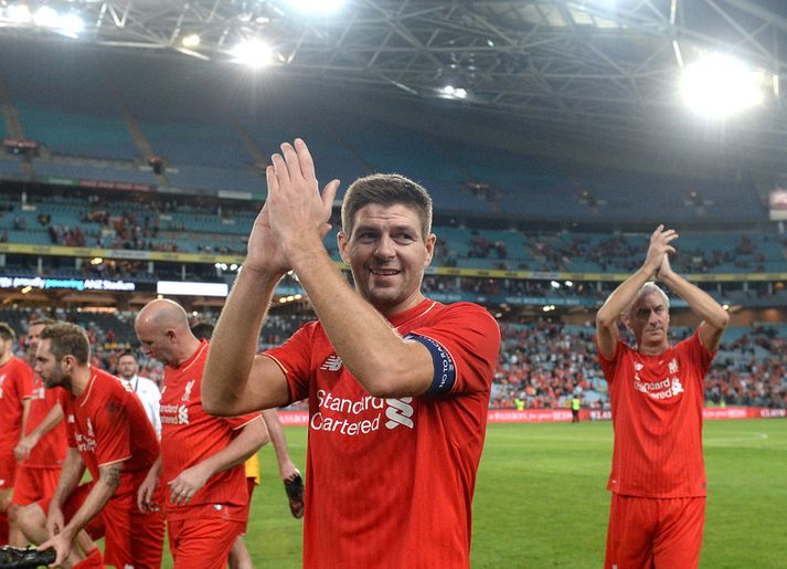 Steven Gerrard klæddist síðast Liverpool-treyjunni í góðgerðaleik í janúar.