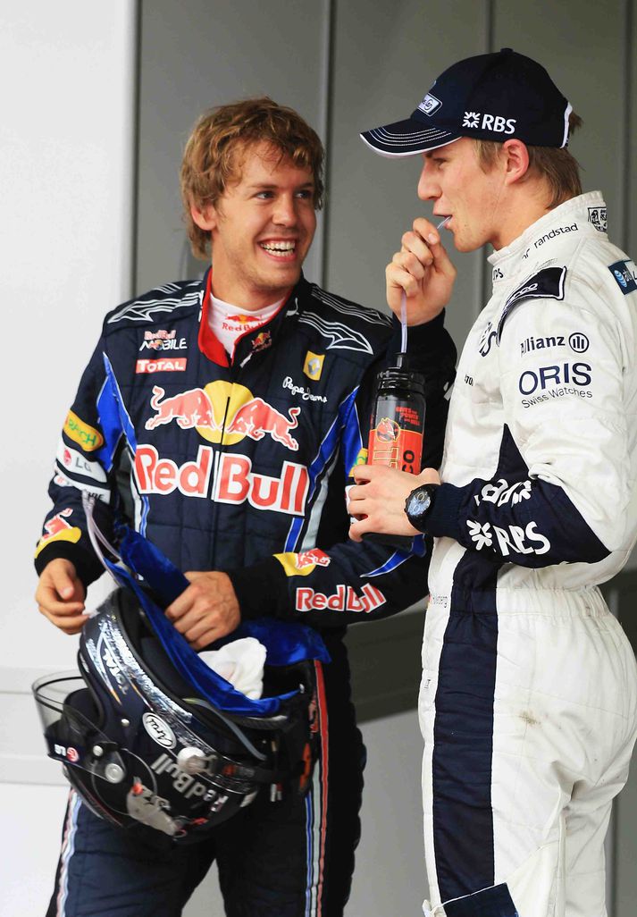 Landarnir Sebastian Vettel og Nico Hulkenberg.