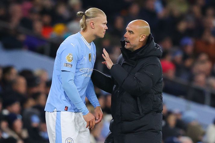 Erling Haaland er ekkert óánægður hjá Manchester City að sögn Pep Guardiola.