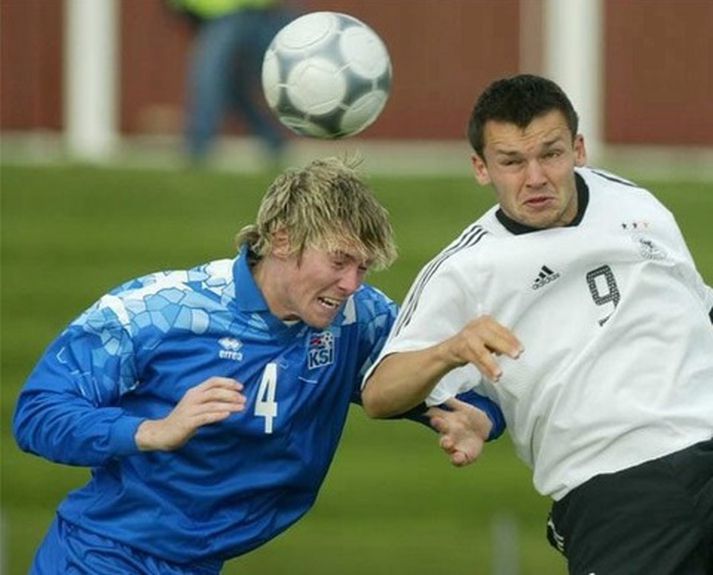 Haraldur í leik með íslenska U-21 landsliðinu.