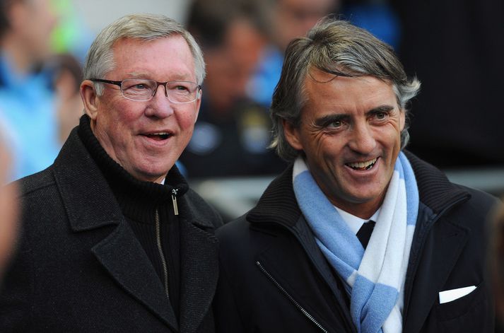 Alex Ferguson og Roberto Mancini.