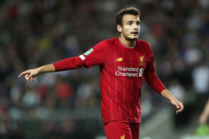 Pedro Chirivella lék sinn fyrsta leik fyrir Liverpool í þrjú ár gegn MK Dons á miðvikudaginn.