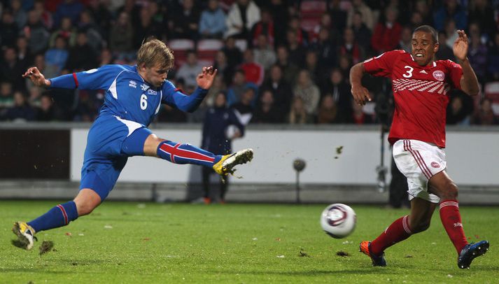 Birkir Bjarnason í leik með 21 árs landsliðinu.