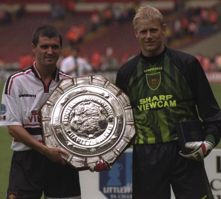 Roy Keane og Peter Schmeichel.