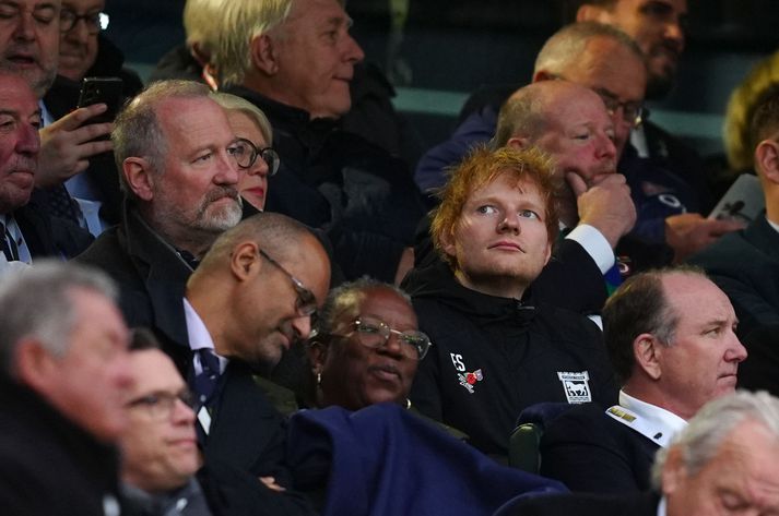 Ed Sheeran á leik Ipswich Town og Manchester United á Portman Road.