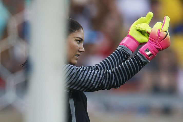 Hope Solo var rekin úr landsliðinu en sækist nú eftir forsetastól bandaríska knattspyrnusambandsins.