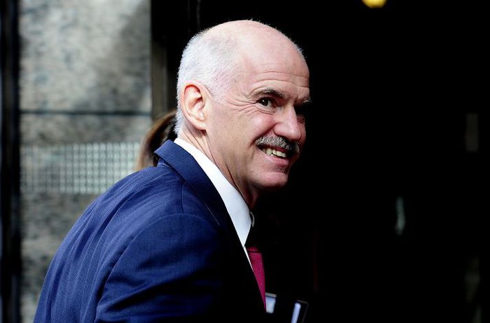 Georgios Papandreú Forsætisráðherra Grikklands kemur á leiðtogafundinn í Brussel. Fréttablaðið/AP