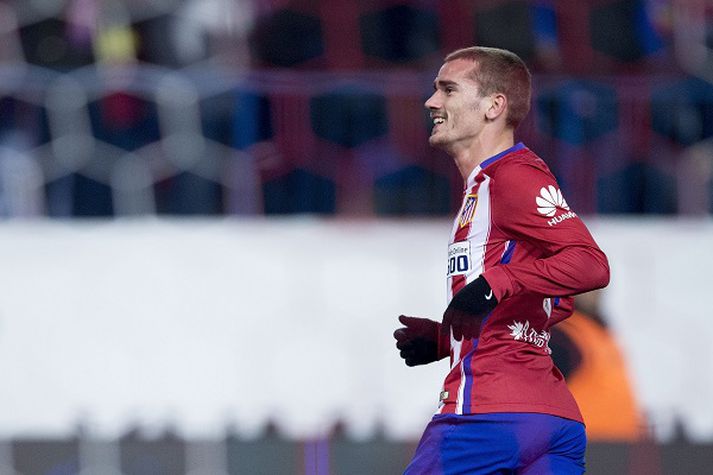 Antoine Griezmann gerði tvö mörk í dag.