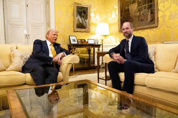 Trump átti fund með Vilhjálmi Bretaprins á heimili sendiherra Bretlands í París á laugardag.