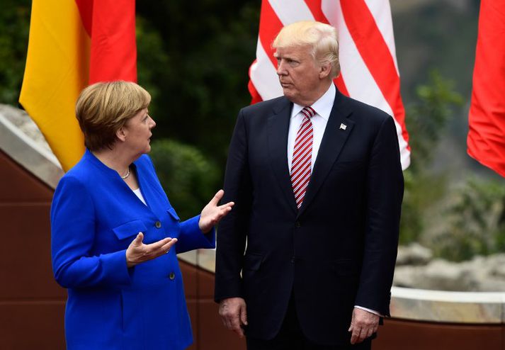 Angela Merkel og Donald Trump hittust síðast á fundi G7-ríkjanna á Sikiley í maímánuði.