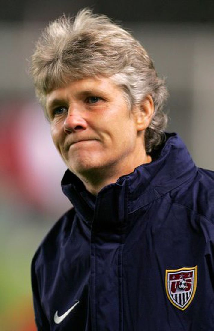 Pia Sundhage, þjálfari bandaríska landsliðsins.