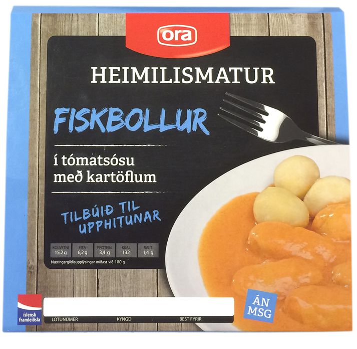 Ekki var tilgreint að hveiti væri í fiskibollunum á umbúðum vörunnar.