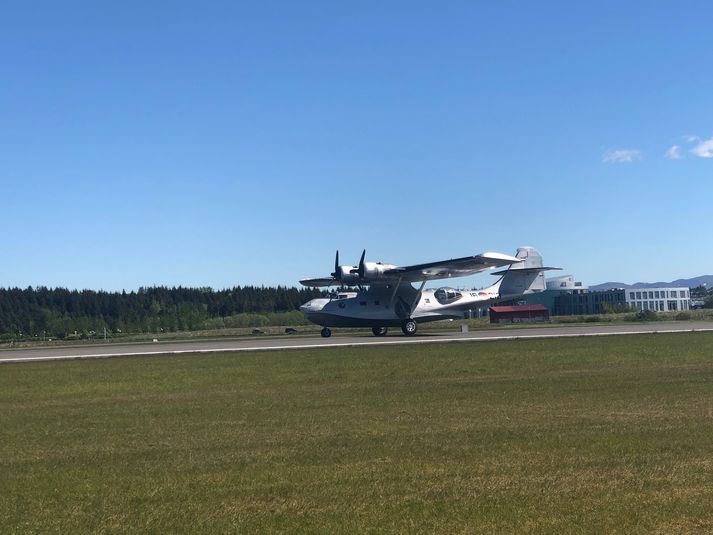 Flugbáturinn lendir á Reykjavíkurflugvelli í dag