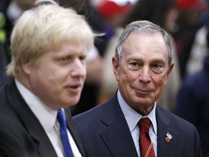 Michael Bloomberg, til hægri, með Boris Johnson, borgarstjóra London.