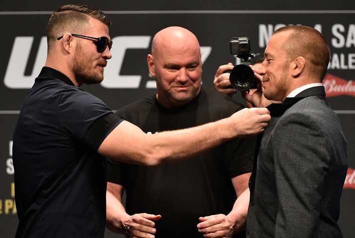 Michael Bisping og GSP eru í aðalbardaga kvöldsins.