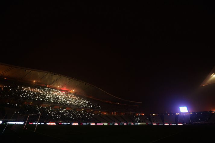 Svona litu hlutirnir út á heimavelli Besiktas í kvöld ansi lengi.