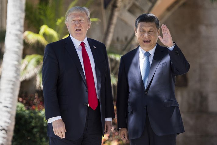 Donald Trump og Xi Jinping funduðu í apríl.
