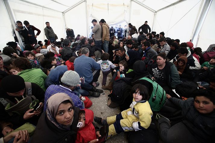 Frá flóttamannabúðum í Idomeni, við landamæri Grikklands og Makedóníu.