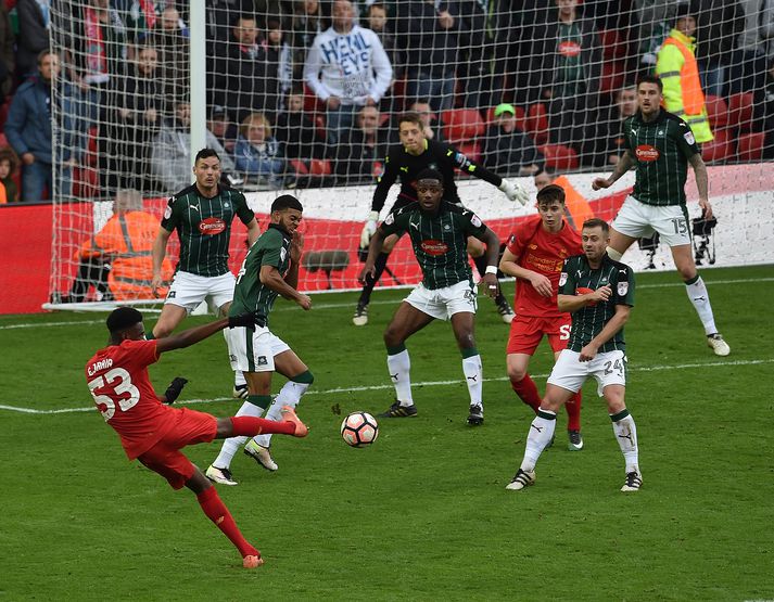 Liverpool fann ekki leiðina í gegnum varnarmúr Plymouth.