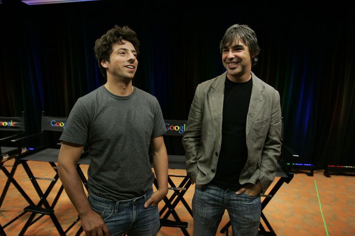 Þessi mynd af Sergey Brin og Larry Page var tekin árið 2008.