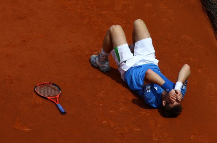 Hér sést Murray rétt eftir að hann meiddist. Mynd. / Getty Images