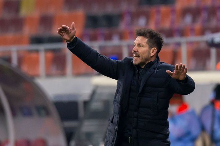 Diego Simeone, knattspyrnustjóri Atlético Madrid, þarf á sigri að halda í kvöld.