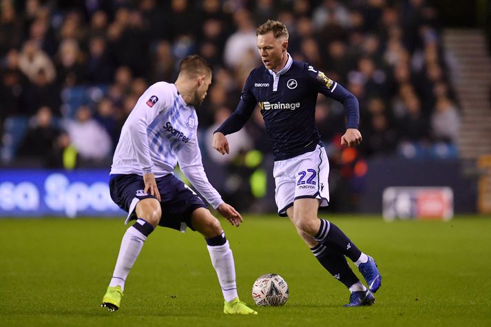 Gylfi Þór Sigurðsson í leiknum í kvöld.