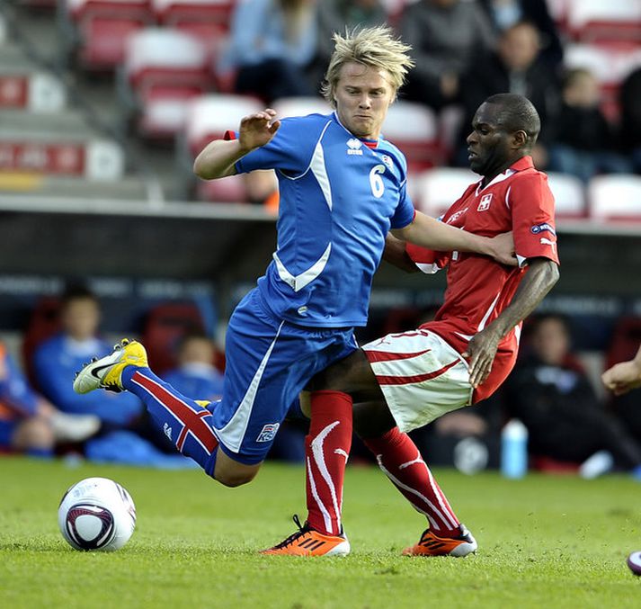 Birkir í leik með íslenska U-21 landsliðinu.