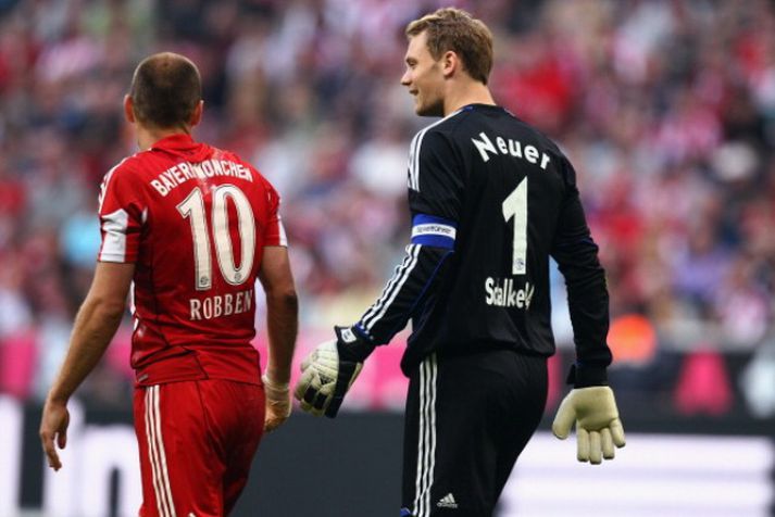 Það bendur allt til þess að Neuer og Robben verði liðsfélagar á næsta tímabili. Mynd. / Getty Images