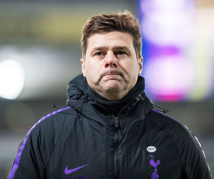 Þau voru þung skrefin hjá Pochettino eftir tapið í gær.