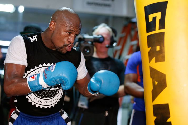 Floyd Mayweather á æfingu fyrir bardagann á laugardaginn.