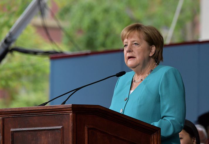 Merkel mun láta af störfum sem kanslari þegar kjörtímabilinu lýkur.