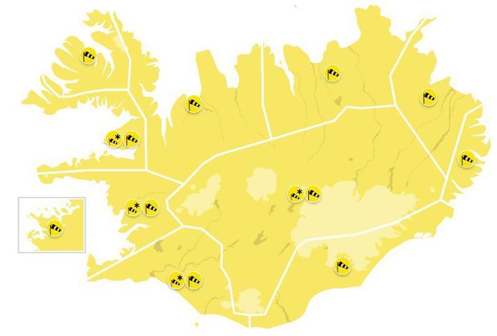 Viðvörunin tekur gildi klukkan 17 á föstudaginn og gildir fram á sunnudagskvöld.