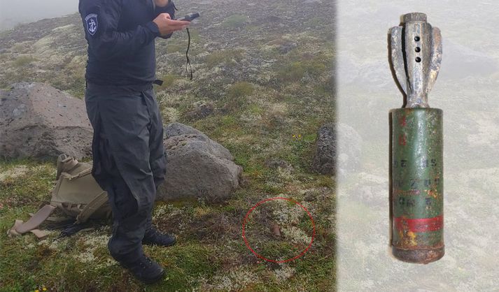 Sprengjan var af gerðinni mortar sem skotið var úr sprengjuvörpum í seinni heimsstyrjöldinni.