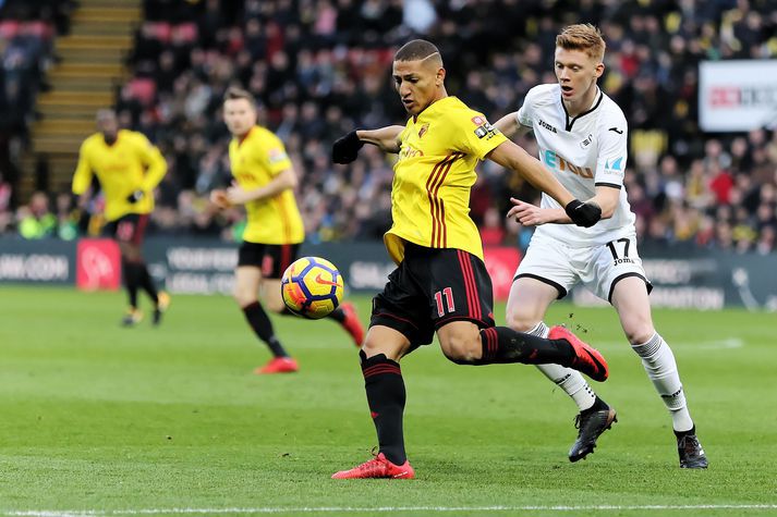 Richarlison í baráttunni með Watford á síðasta tímabili.