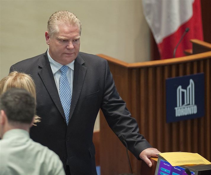 Doug Ford, ríkisstjóri Ontario, hefur verið harðlega gagnrýndur fyrir frumvarpið.