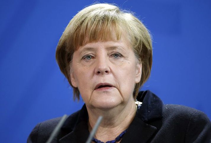 Angela Merkel Þýskalandskanslari er sögð vilja leggja áherslu á friðsamlegar viðræður fremur en viðskiptaþvinganir.