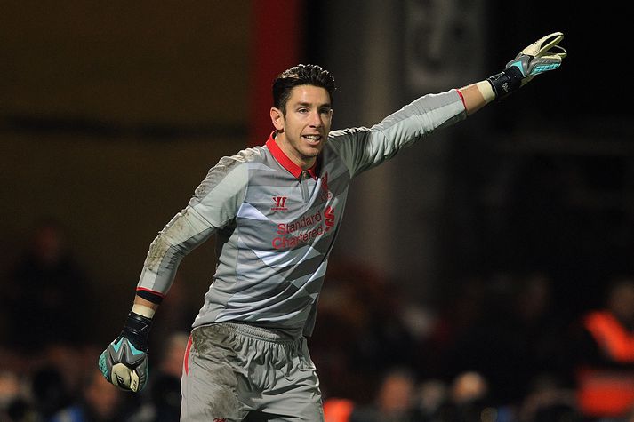 Brad Jones í leik með Liverpool gegn Bourneouth.