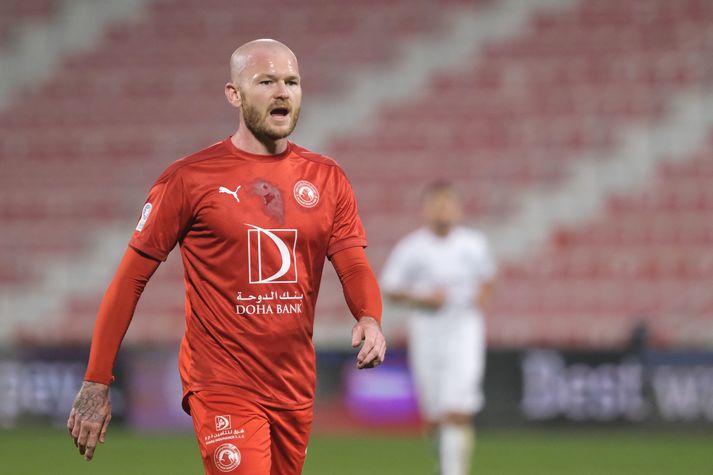 Aron Einar Gunnarsson í leik með Al Arabi á tímabilinu. 