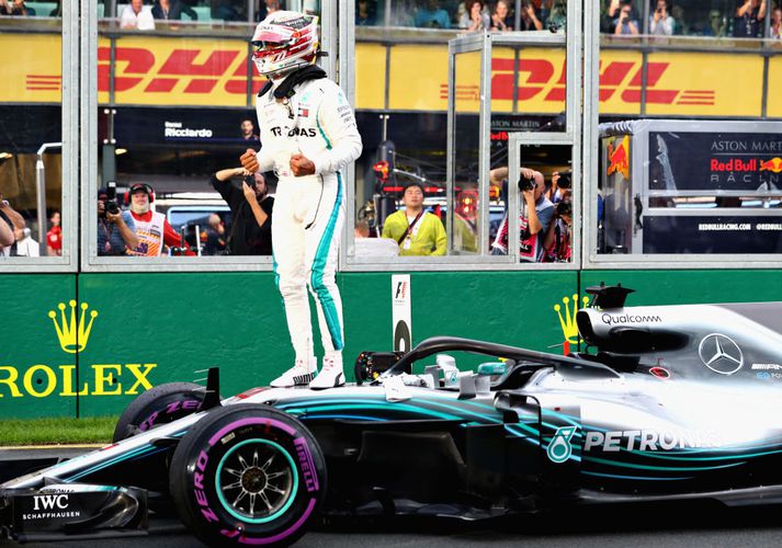 Lewis Hamilton eftir lokahringinn.