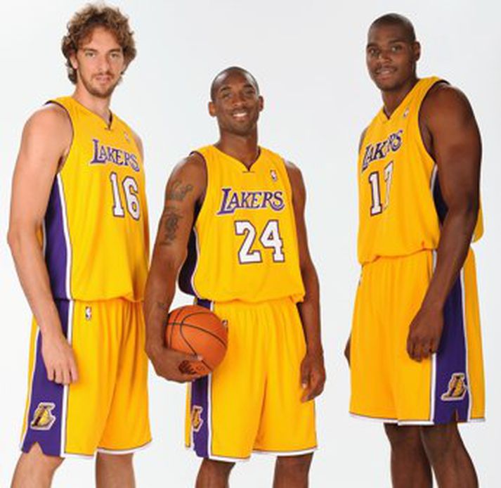 Pau Gasol, Kobe Bryant og Andrew Bynum setja stefnuna á titilinn