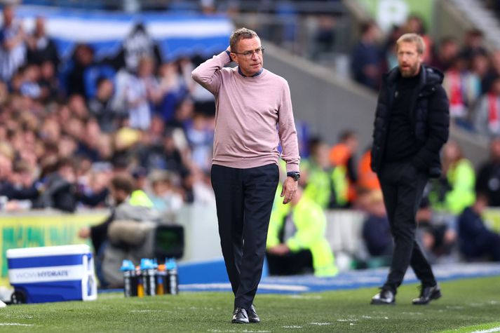 Ralf Rangnick fengu háðulega útreið á suðurströnd Englands í gær. 