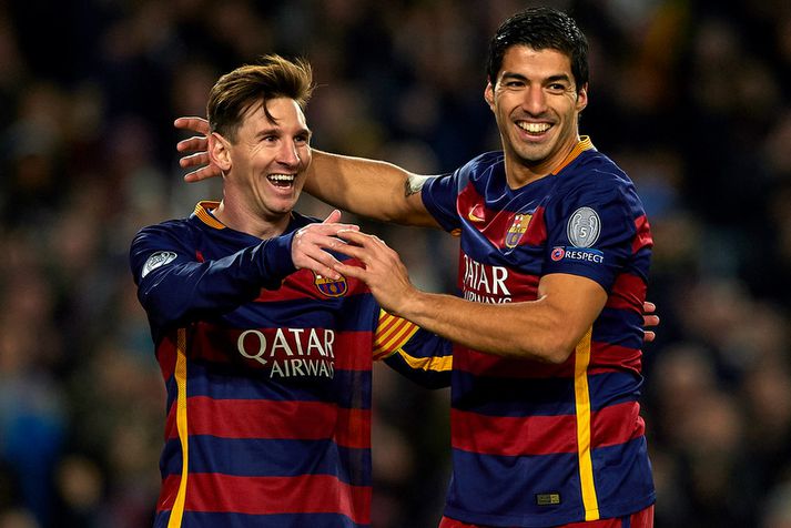 Lionel Messi og Luis Suarez.