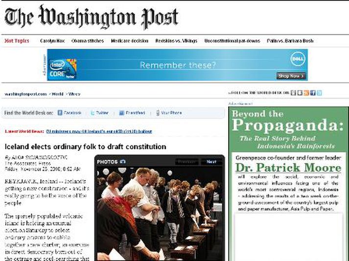 Skjáskot af vefsíðu Washington Post