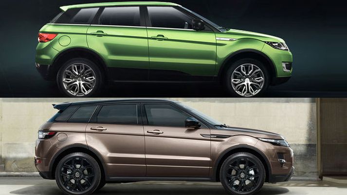 Landwind X7 að ofan og Range Rover Evoque að neðan.